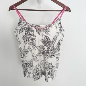 PJ Salvage Floral Black and White cami soft Lounge top Medium
